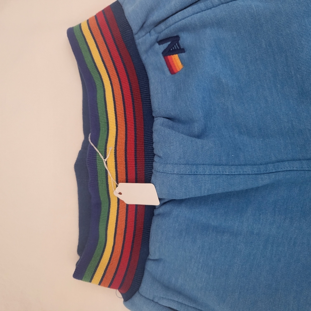 Aviator nation sweat pants Teal and rainbow XS